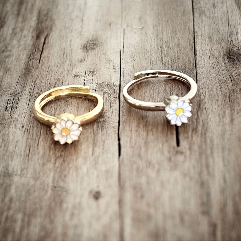 Adjustable Fidget Spinner Daisy Flower Rings